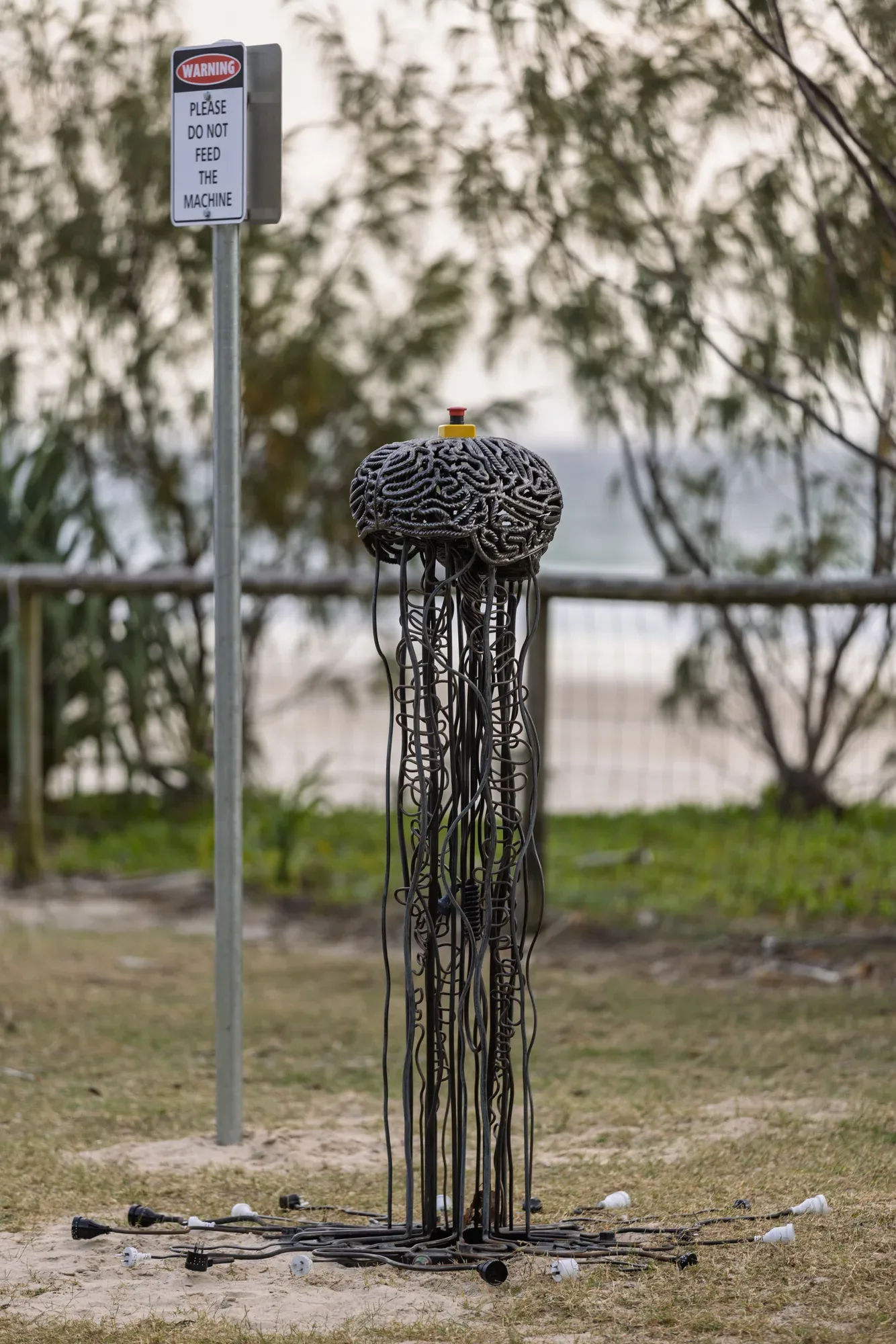 Don't Feed the Machine — steel sculpture by Thomas Pall