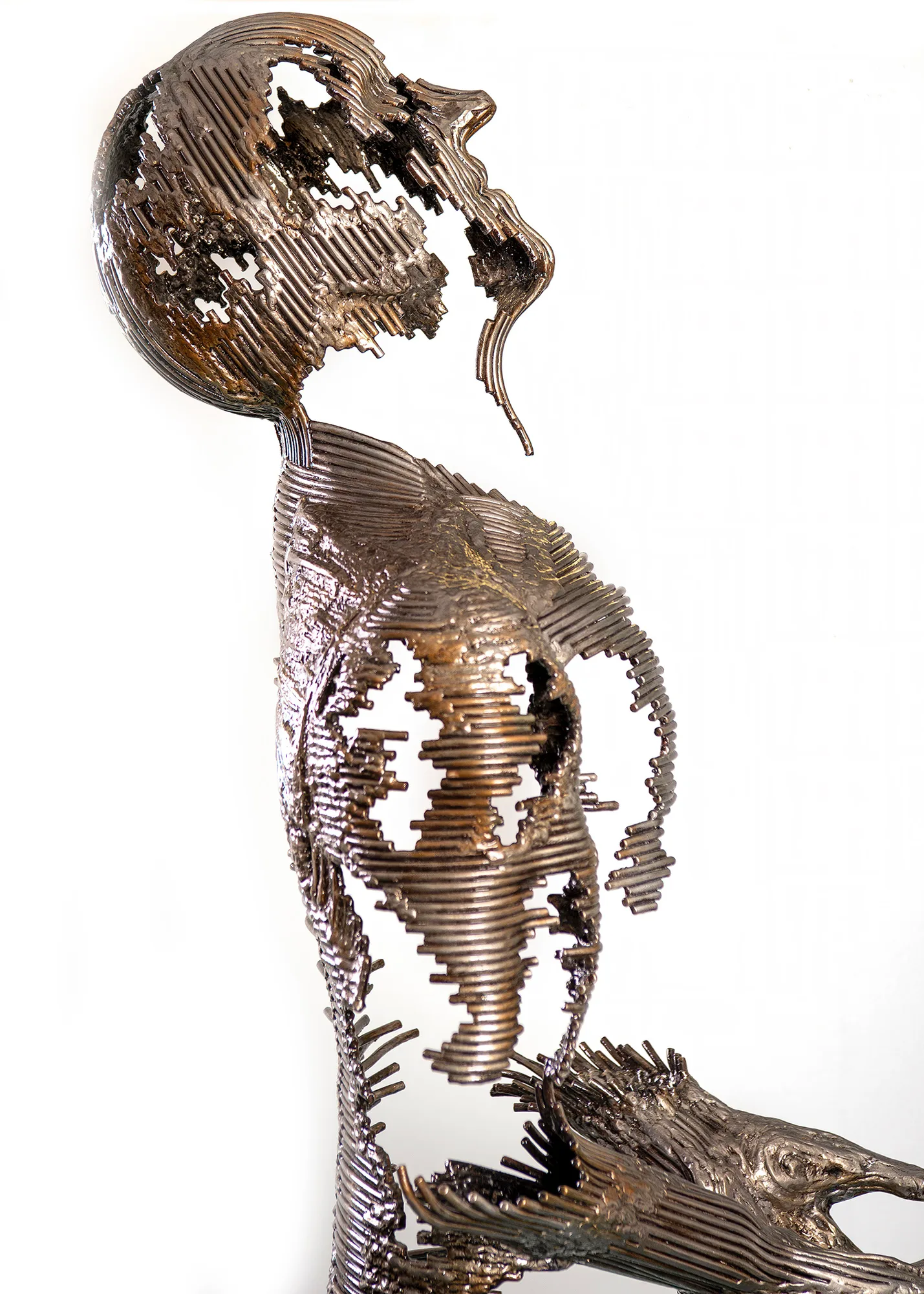 The Recipient, detail view 2 — sculpture by Thomas Pall