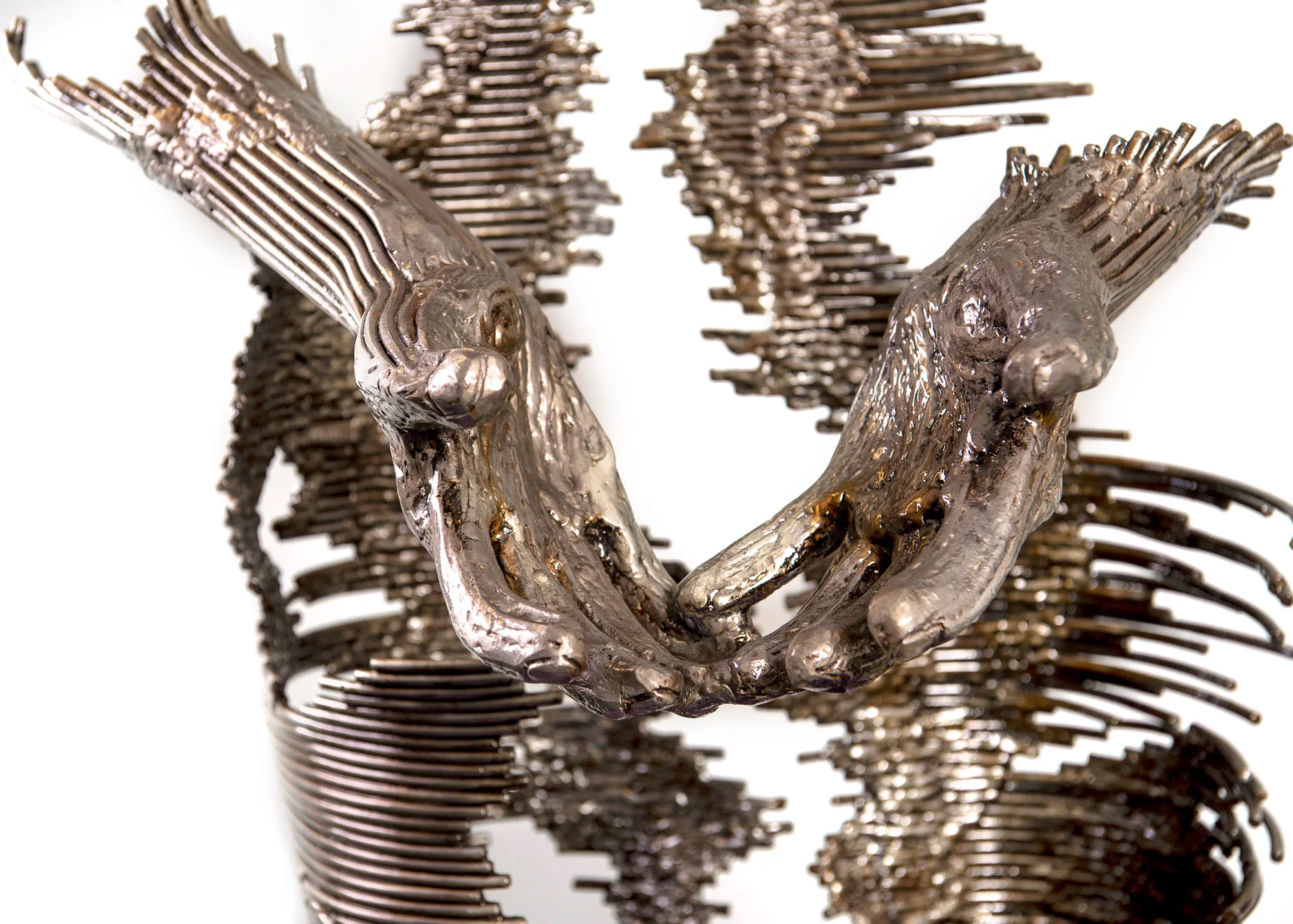 The Recipient, detail view 3 — sculpture by Thomas Pall