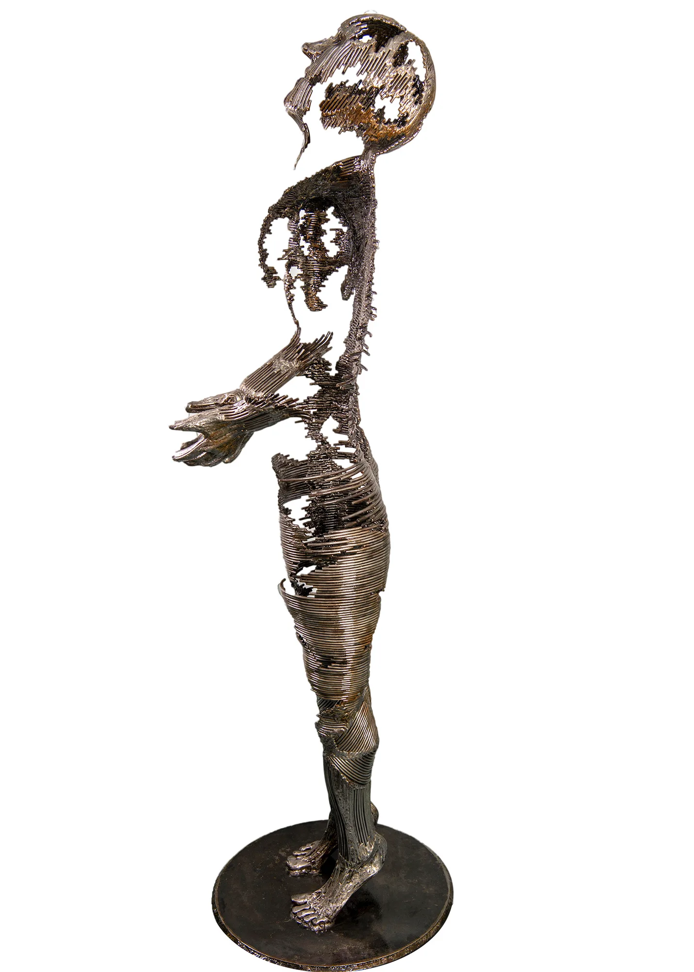 The Recipient, detail view 4 — sculpture by Thomas Pall